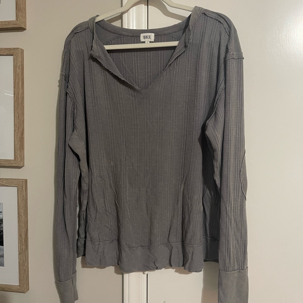 BKE waffle knit long sleeve tee